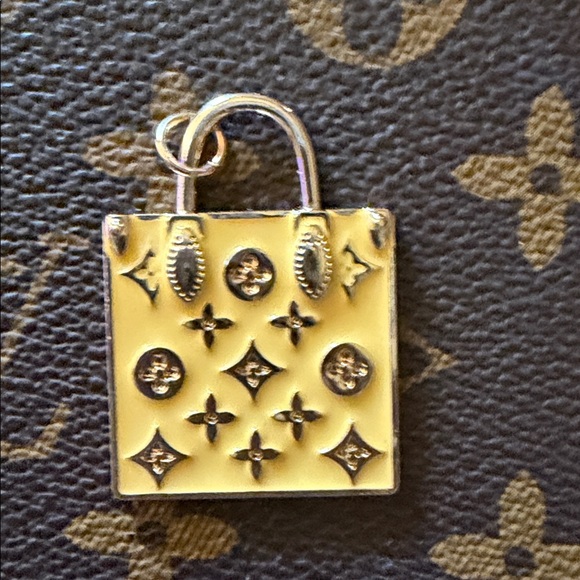 Beautiful yellow and gold Upcycled Louis Vuitton charm or pendant - Picture 3 of 6